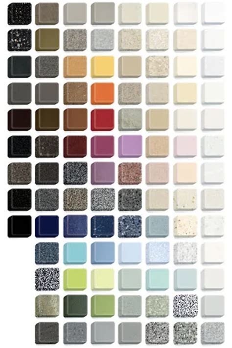 corian countertops colors chart.